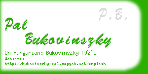 pal bukovinszky business card